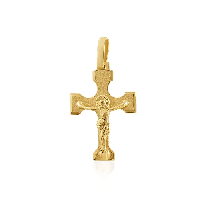Pingente Crucifixo em Ouro Amarelo 18K