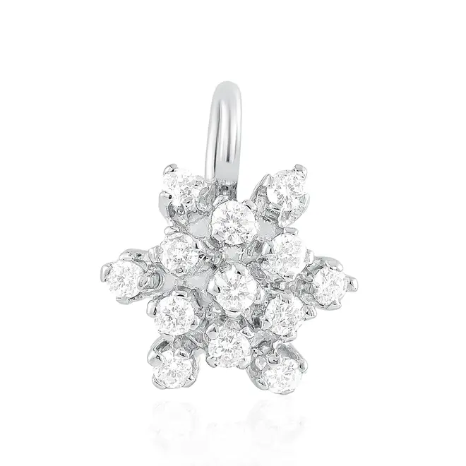 Pingente Chuveiro em Ouro Branco 18K