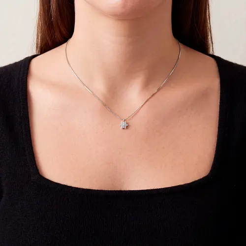 Pingente Chuveiro em Ouro Branco 18K