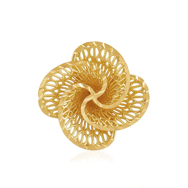 Pingente Flor vazada em Ouro Amarelo 18K