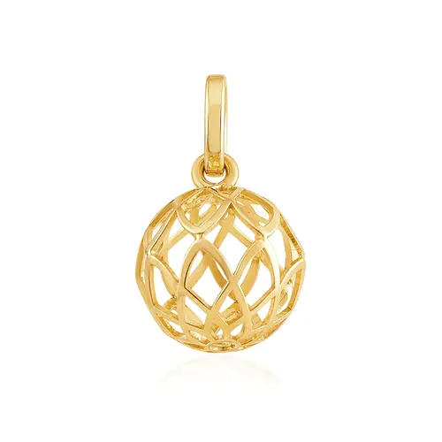 Pingente Bola Vazada em Ouro Amarelo 18K