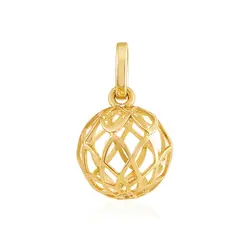 Pingente Bola Vazada em Ouro Amarelo 18K