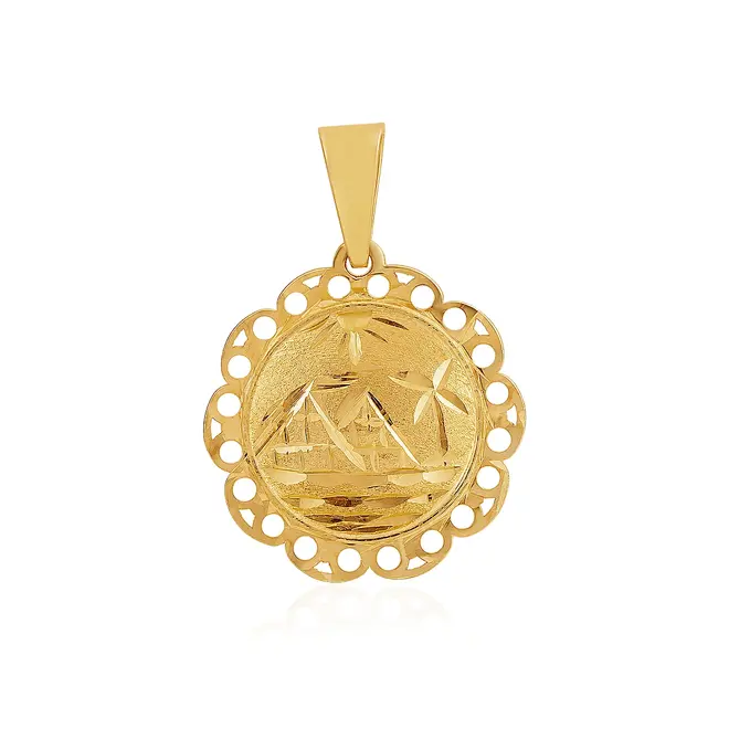 Pingente Egito Trabalhado em Ouro Amarelo 18K
