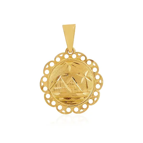 Pingente Egito Trabalhado em Ouro Amarelo 18K
