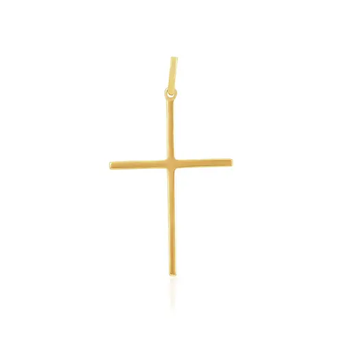 Pingente Cruz Trabalhada em Ouro Amarelo 18K