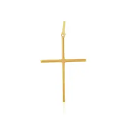 Pingente Cruz Trabalhada em Ouro Amarelo 18K