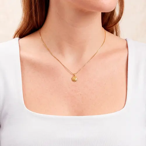 Pingente Sol de Ouro Amarelo 18K