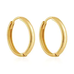Par de Brincos Argola Redondo de Ouro Amarelo 124975