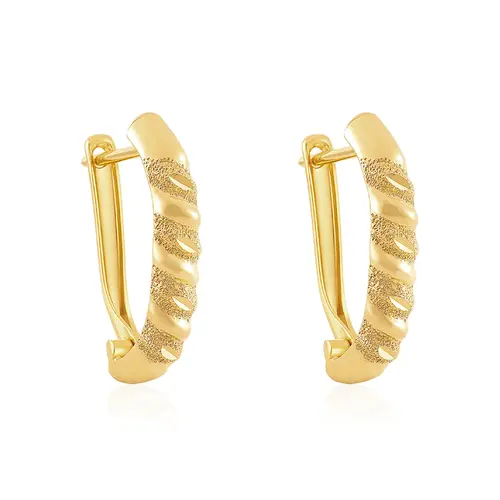 Par de Brincos Trabalhado em Ouro Amarelo 124980