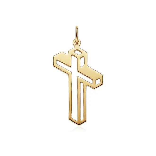 Pingente Cruz de Ouro Amarelo. 124984