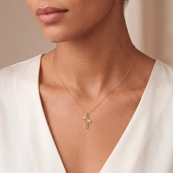 Pingente Cruz de Ouro Amarelo. 124984