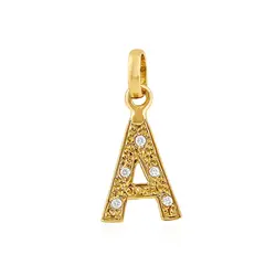 Pingente Letra "A" em Ouro Amarelo 18K com Diamantes 