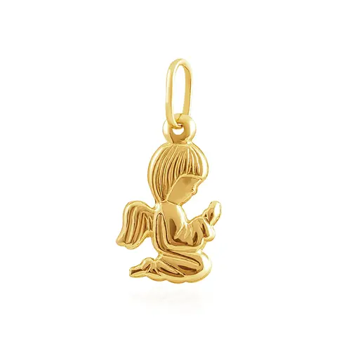 Pingente Anjo Prostrado em Ouro Amarelo 18K