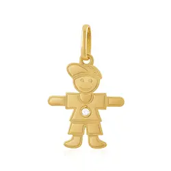 Pingente Menino em Ouro Amarelo 18K com Diamante