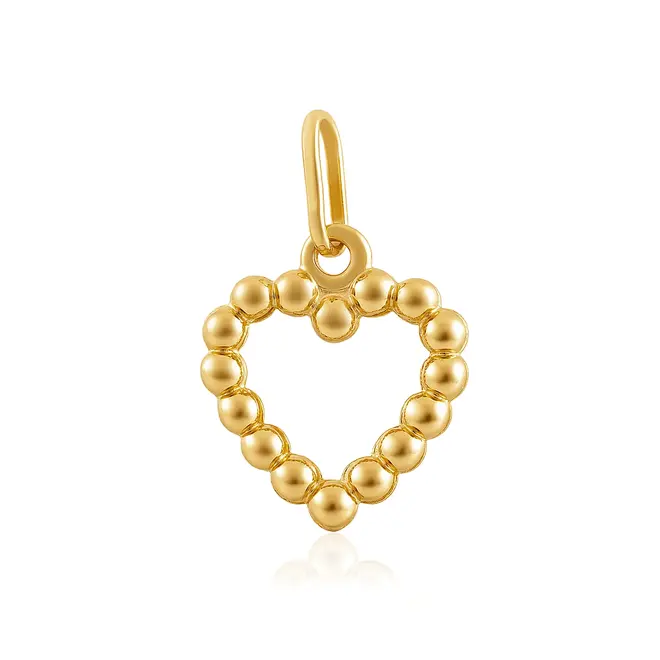 Pingente Coração vazado em Ouro Amarelo 18K  125027