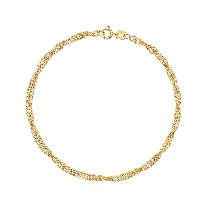 Pulseira Malha Singapura de Ouro Amarelo