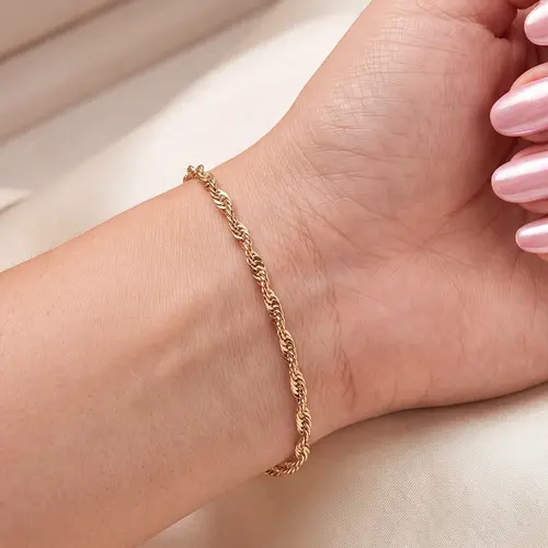 Pulseira Malha Singapura de Ouro Amarelo