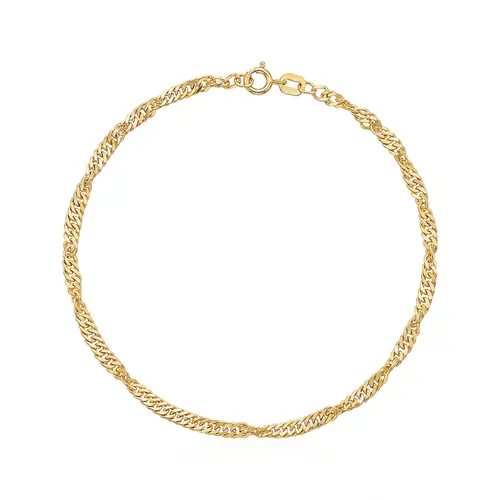 Pulseira Malha Singapura de Ouro Amarelo