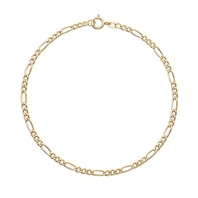Pulseira de Ouro Amarelo Elos Fígaro 3x1