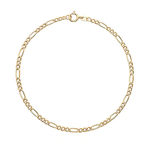 Pulseira de Ouro Amarelo Elos Fígaro 3x1