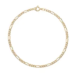 Pulseira de Ouro Amarelo Elos Fígaro 3x1