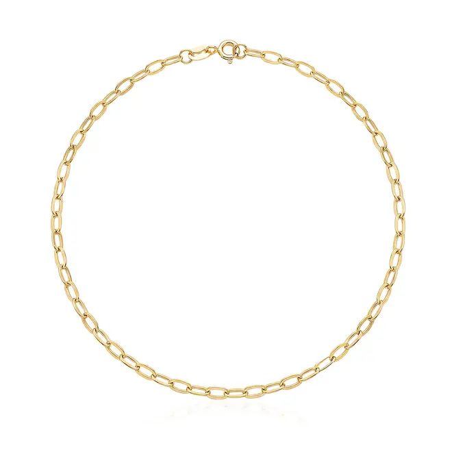 Pulseira Elos Cadeado Batida em Ouro Amarelo.