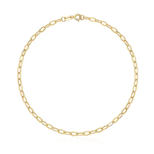 Pulseira Elos Cadeado Batida em Ouro Amarelo.