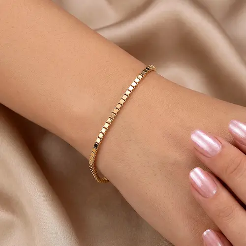 Pulseira Malha Veneziana Milano em Ouro Amarelo.