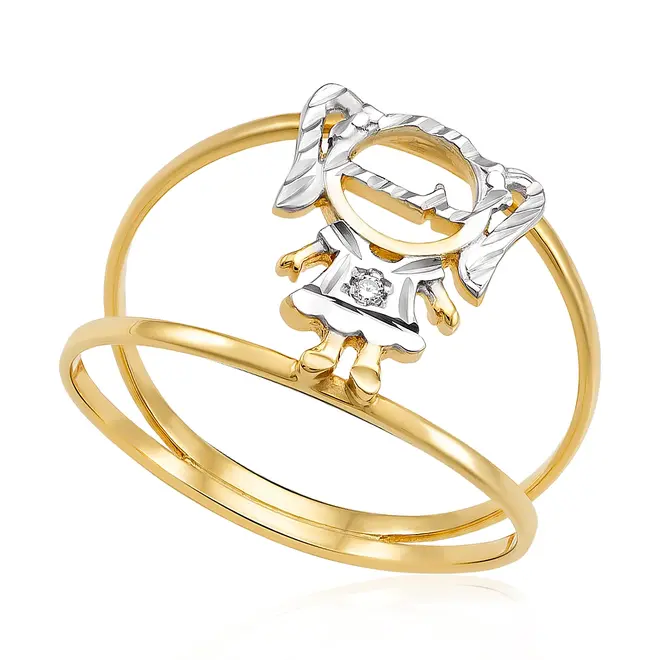 Anel Menina em Ouro Amarelo 18K