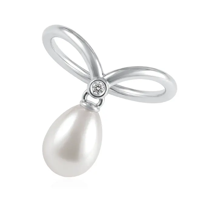 Anel em Ouro Branco 18K com Perola