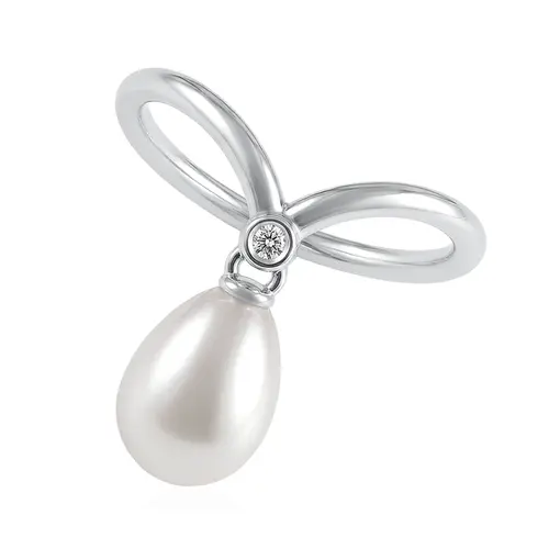Anel em Ouro Branco 18K com Perola