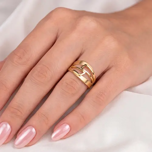 Anel Vazado em Ouro Amarelo 18K