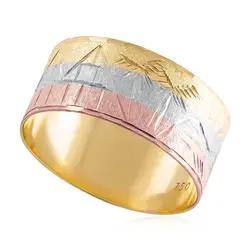 Anel Escrava em Ouro 3 cores 18K (Aro 16)