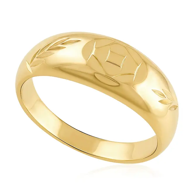 Anel Trabalhado em Ouro Amarelo 18K  125101