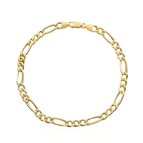 Pulseira Elos Fígaro de Ouro Amarelo.
