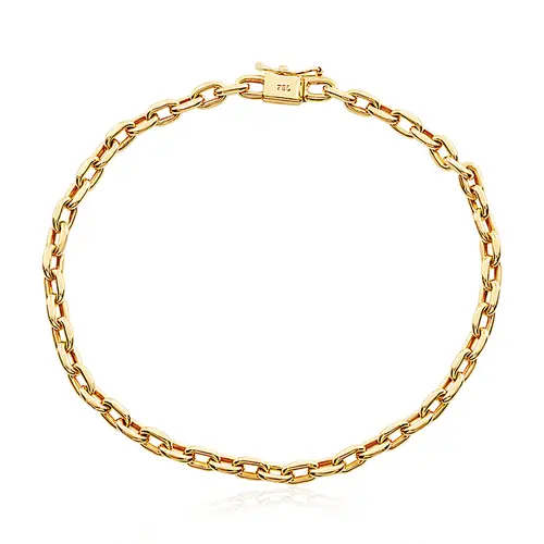 Pulseira Elos Cadeado de Ouro Amarelo.