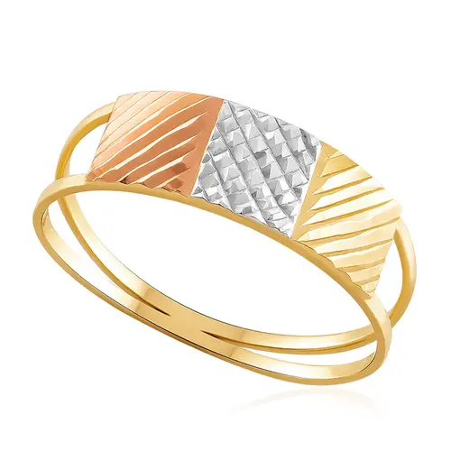 Anel Ouro 3 Cores 18K