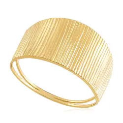 Anel Chapa Detalhada em Ouro Amarelo 18K