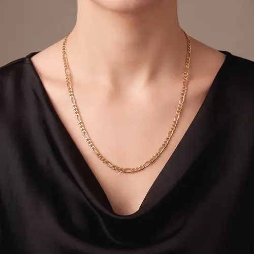 Corrente Elos Figaro em Ouro Amarelo 125140