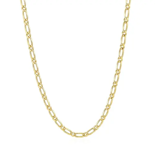 Corrente Elos Figaro em Ouro Amarelo 125141