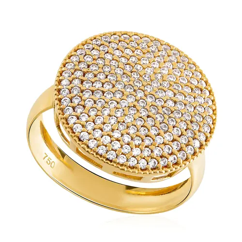 Anel Chuveiro em Ouro Amarelo 18K com Zircônias  125160