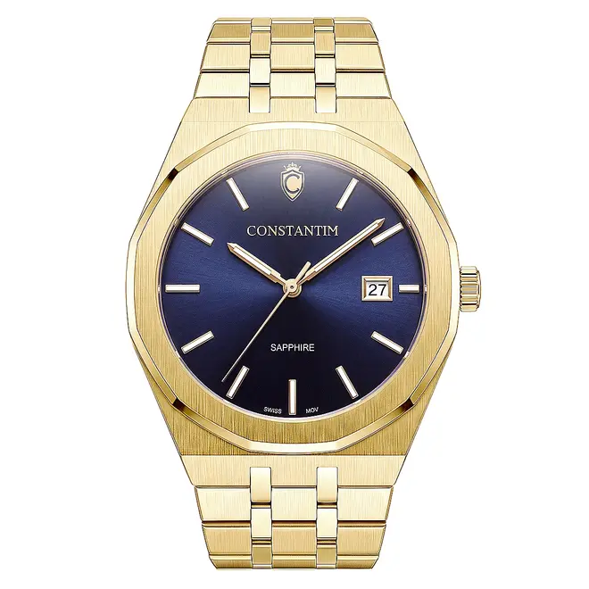 Relógio Constantim Gold Dark Blue. 125054