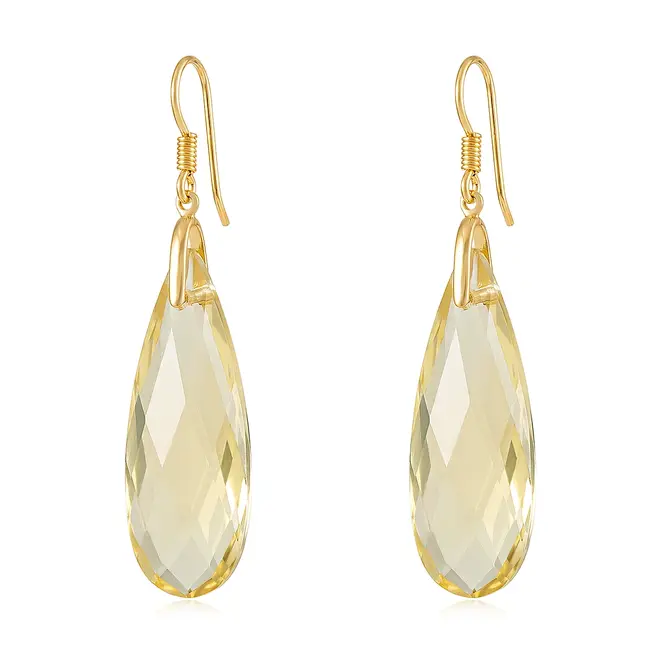 Par de Brincos Gotas Green Gold de Ouro Amarelo