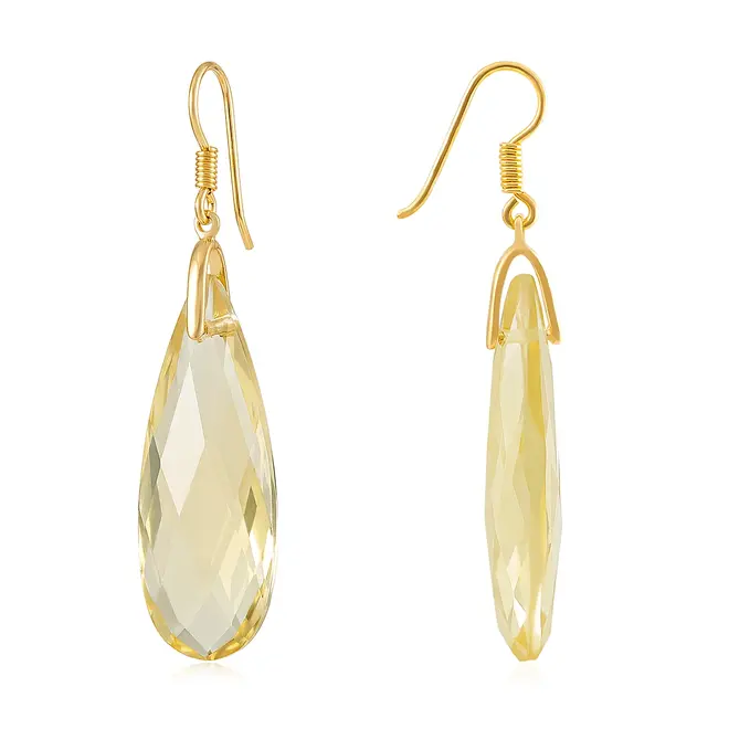 Par de Brincos Gotas Green Gold de Ouro Amarelo