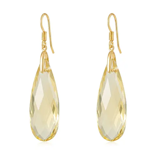 Par de Brincos Gotas Green Gold de Ouro Amarelo