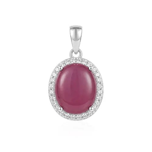 Pingente de Prata com Rubi Cabochon