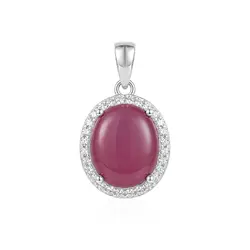 Pingente de Prata com Rubi Cabochon