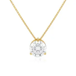 Pingente Ponto de Luz de Ouro Amarelo com Corrente e Cristal