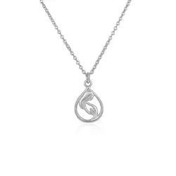 Pingente Mãe de Ouro Branco com Diamante.