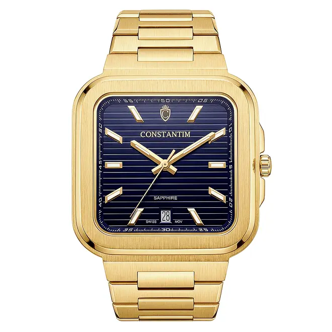 Relógio Constantim Gold Dark Blue. 125304